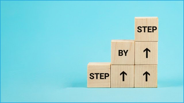 step by step