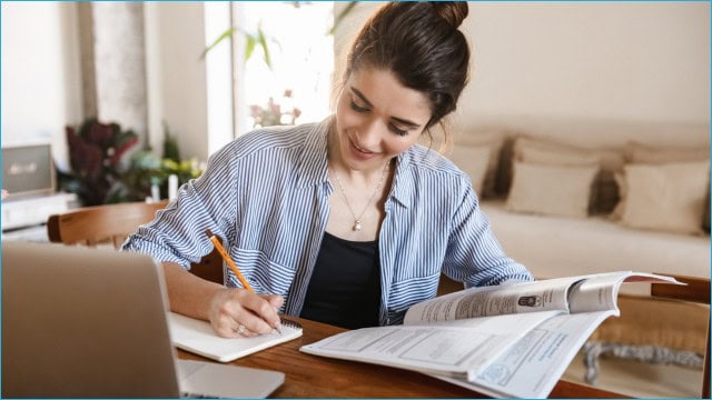 ielts student studying