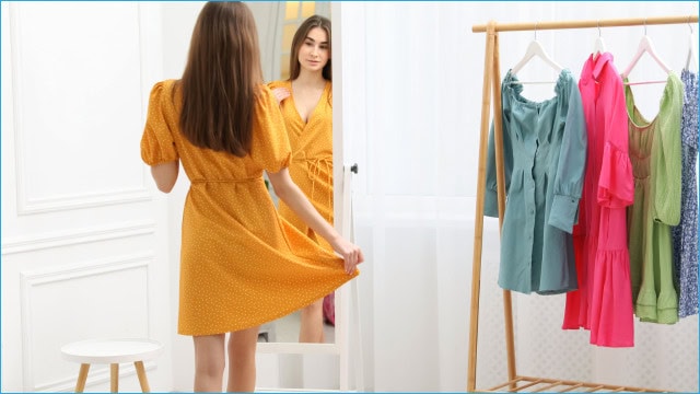 ielts student wearing new dress