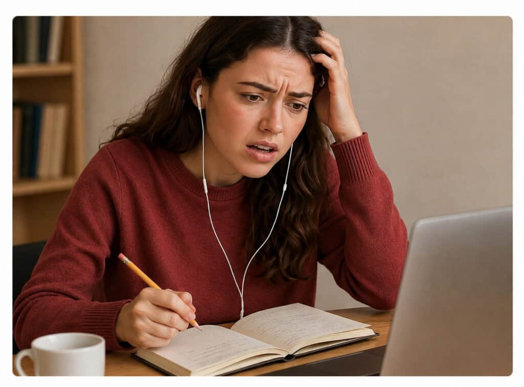 IELTS Listening Frustrated Student